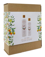 Citrus Adult Gift Set Body Wash, Body Lotion, Natural 100 Percent Cotton Face Towel